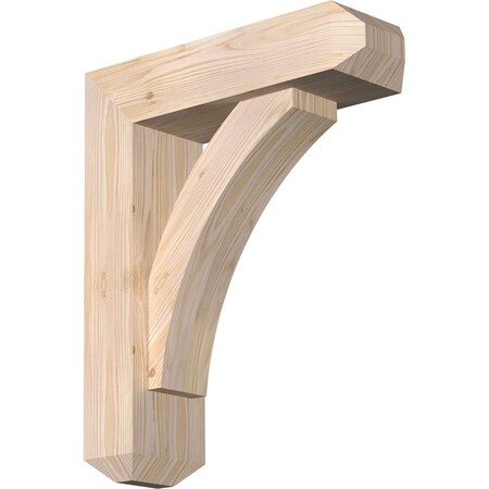 Ekena Millwork Thorton Craftsman Smooth Bracket w/ Offset Brace, Douglas Fir, 5 1/2"W x 18"D x 22"H BKT0604X18X22THR04SDF